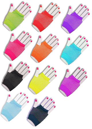 Neon Fishnet Gloves - iBESTEST.com