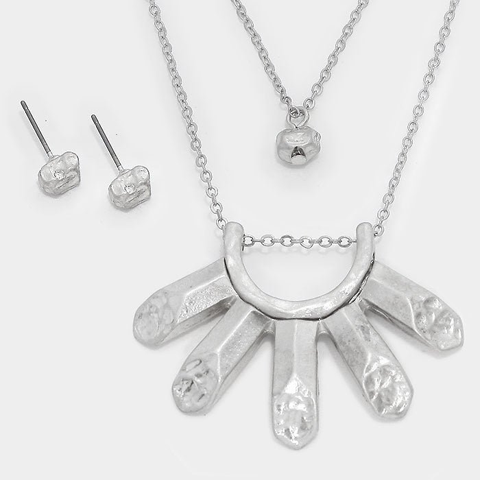 HAMMERED METAL PENDANT NECKLACE - iBESTEST.com