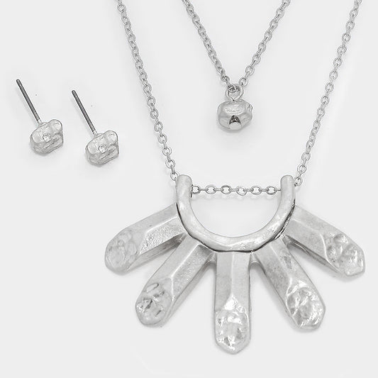 HAMMERED METAL PENDANT NECKLACE - iBESTEST.com