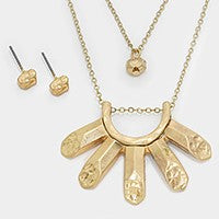 HAMMERED METAL PENDANT NECKLACE - iBESTEST.com