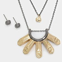 HAMMERED METAL PENDANT NECKLACE - iBESTEST.com