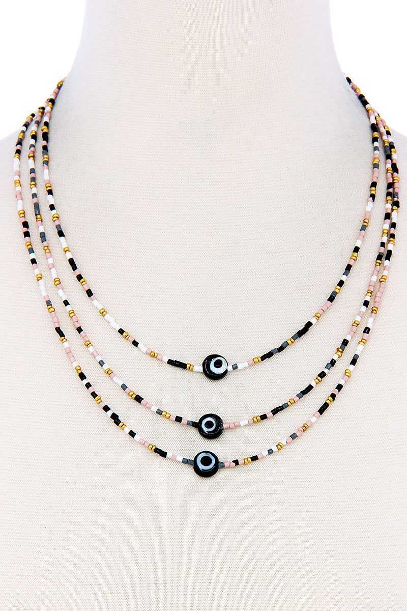 Beaded Evil Eye Necklace - iBESTEST.com