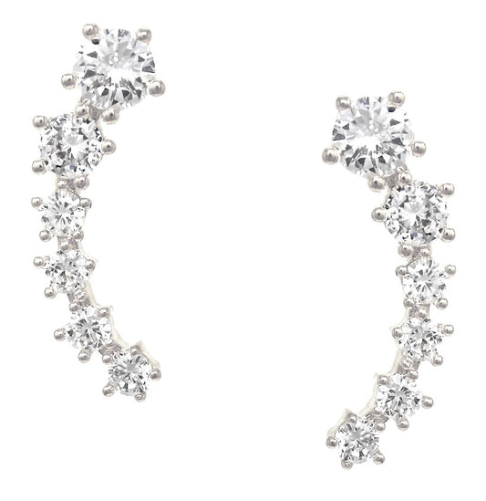 CZ Climber Stud Earrings - iBESTEST.com