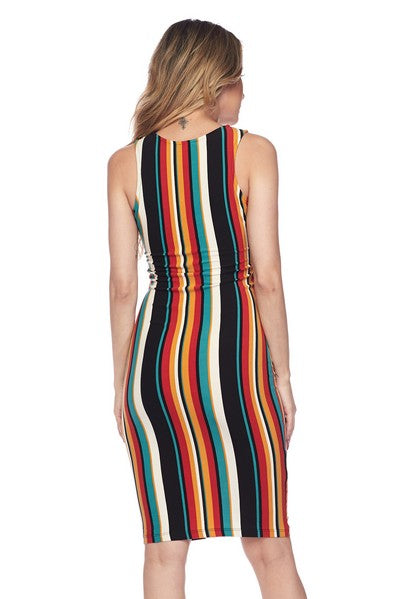 Striped Fashion Dress - iBESTEST.com