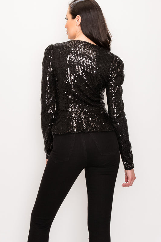 Sequin Blazer Top - iBESTEST.com