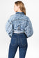 Plus Size Washed Crop Denim Jacket (New) - iBESTEST.com