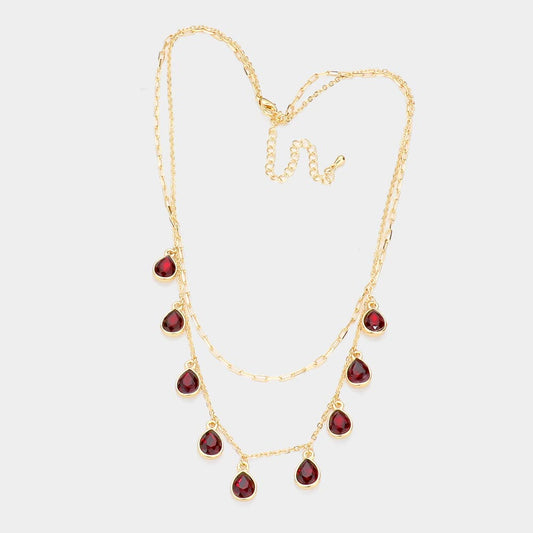 TEARDROP PENDANT LAYERED NECKLACE