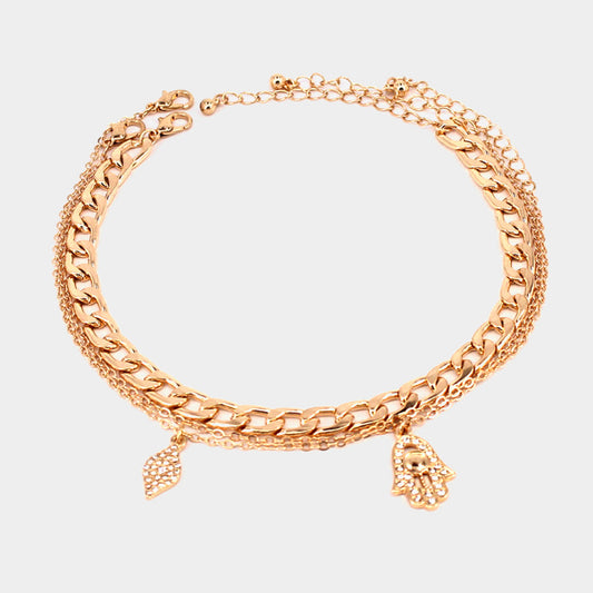 Hamsa Evil Eye Anklet - iBESTEST.com