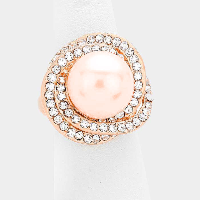 Crystal Pearl Stretch Ring - iBESTEST.com