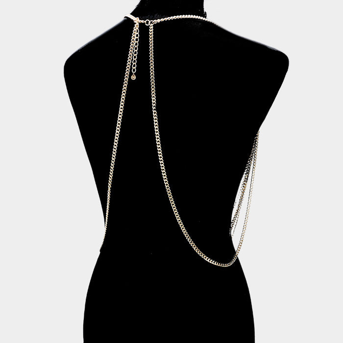 Rhinestone Draped Bodychain