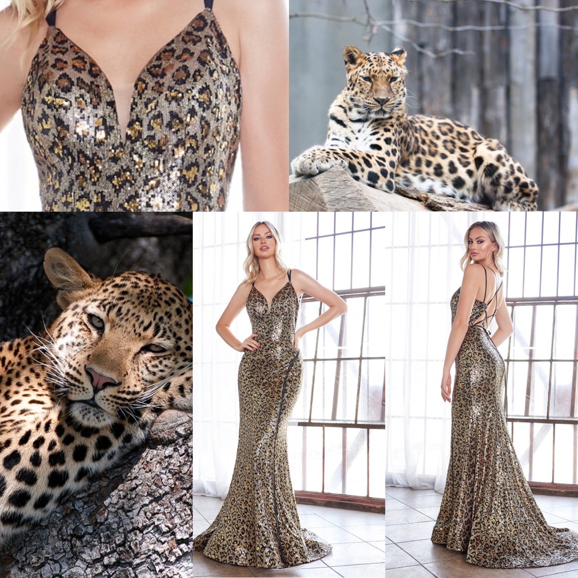 Leopard Sequin Gown - iBESTEST.com