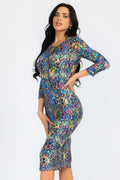 Luminescent Snake Print Dress