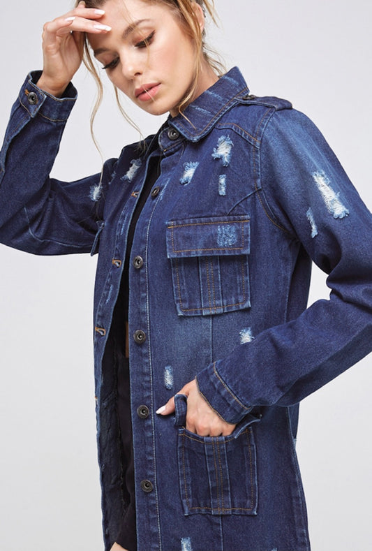 Destroyed Denim Jacket - iBESTEST.com