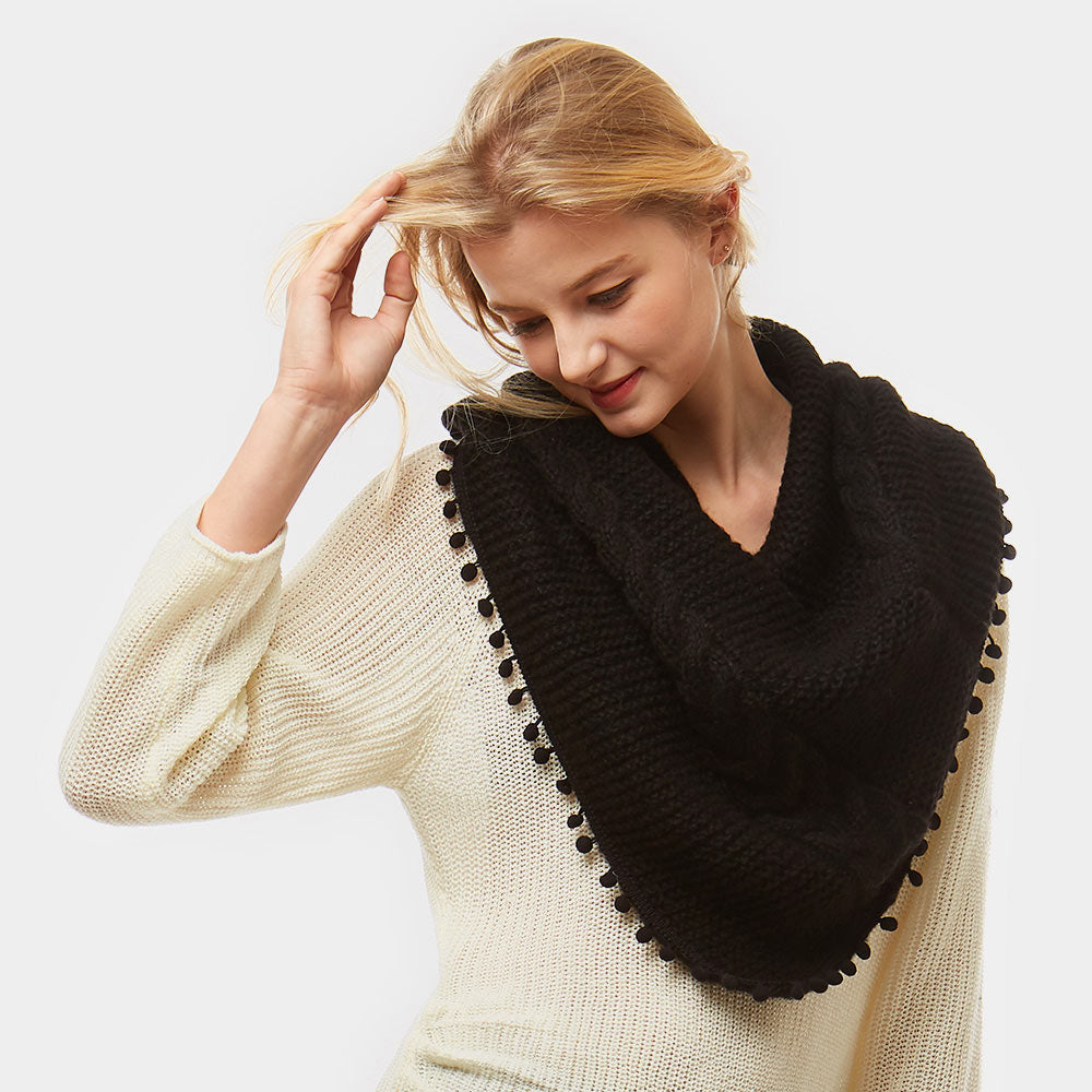 Knit Pom Scarf