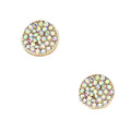 CZ Crystal Disc Stud Earrings - iBESTEST.com