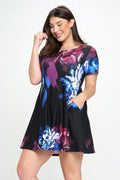 Plus Floral Flare Dress