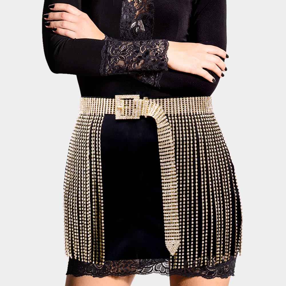 Rhinestone Fringe Belt