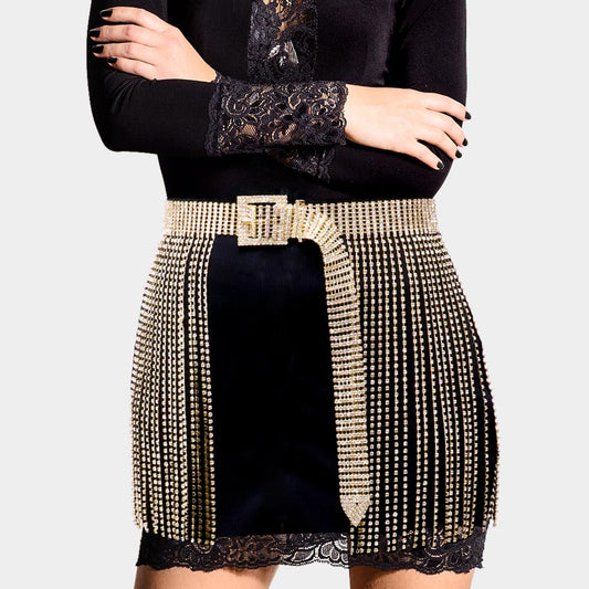 Rhinestone Fringe Belt