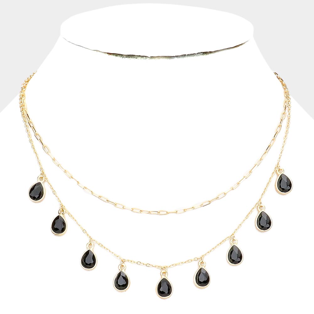 TEARDROP PENDANT LAYERED NECKLACE