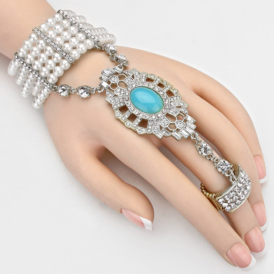 Peal Turquoise Hand Chain - iBESTEST.com