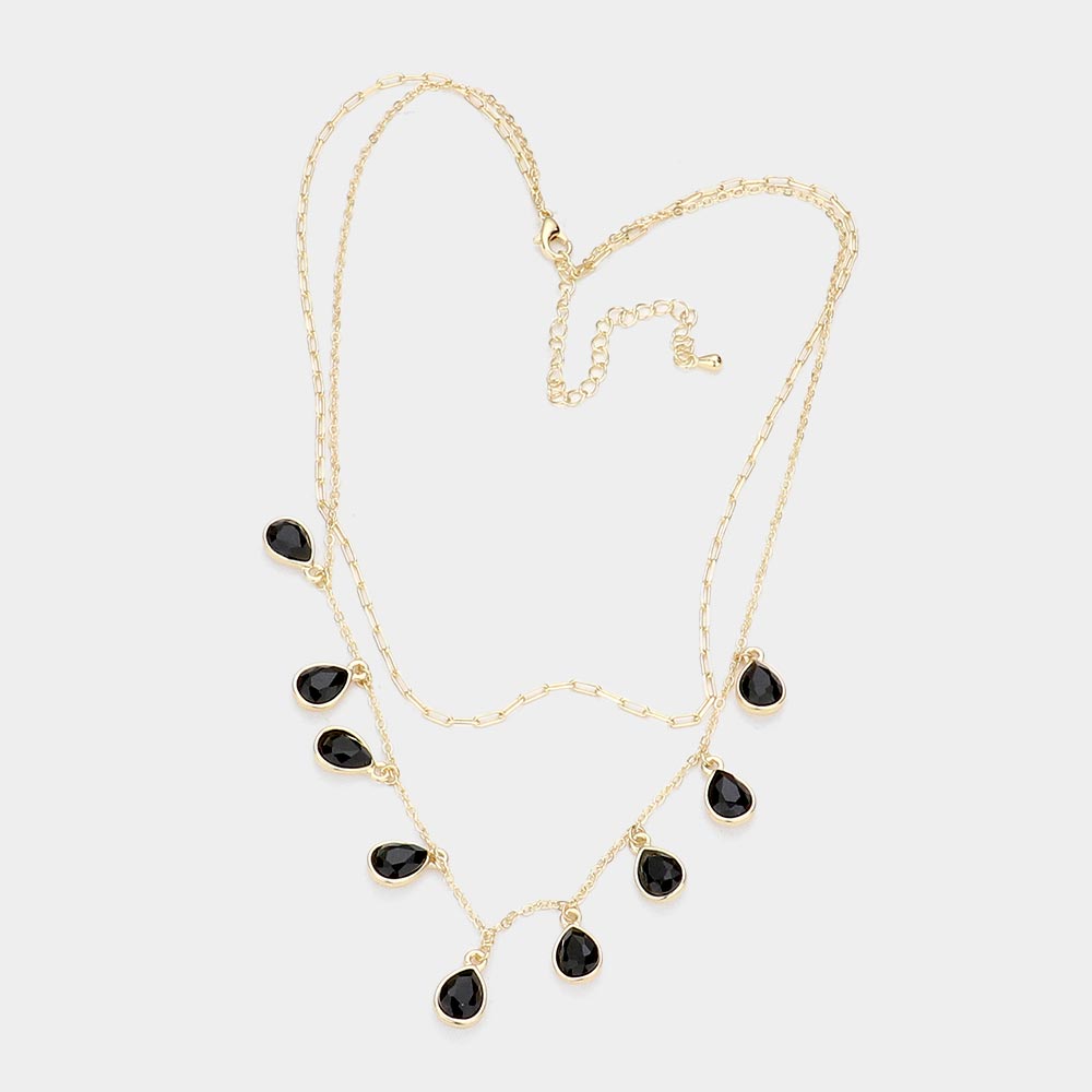 TEARDROP PENDANT LAYERED NECKLACE