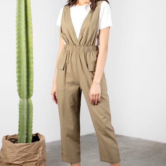 Deep V Jumpsuit