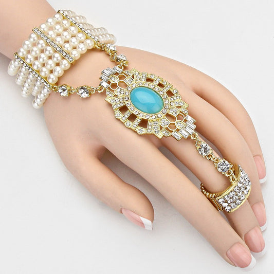 Peal Turquoise Hand Chain - iBESTEST.com