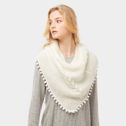 Knit Pom Scarf - iBESTEST.com