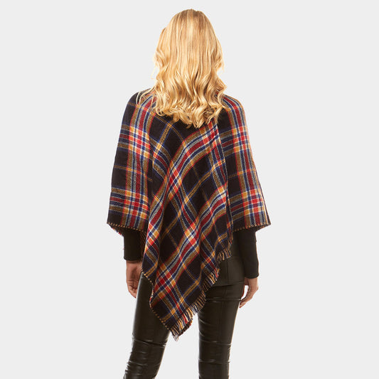 MULTI PLAID PONCHO (New) - iBESTEST.com